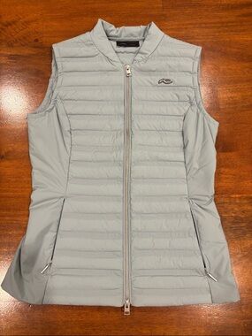 Kjus women’s small light blue golf puffer vest brand new